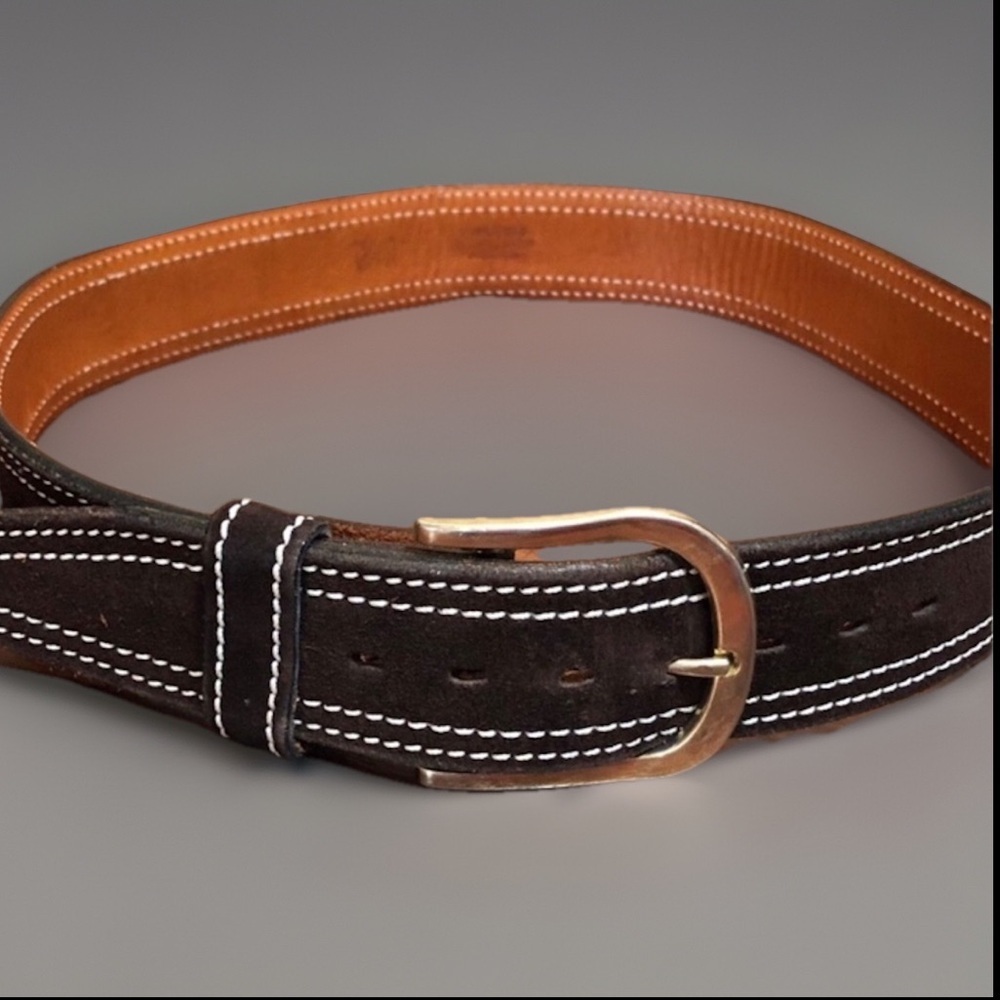 BoHo HIPPIE CHIC Brown Hand Finished Leather Belt 34 M